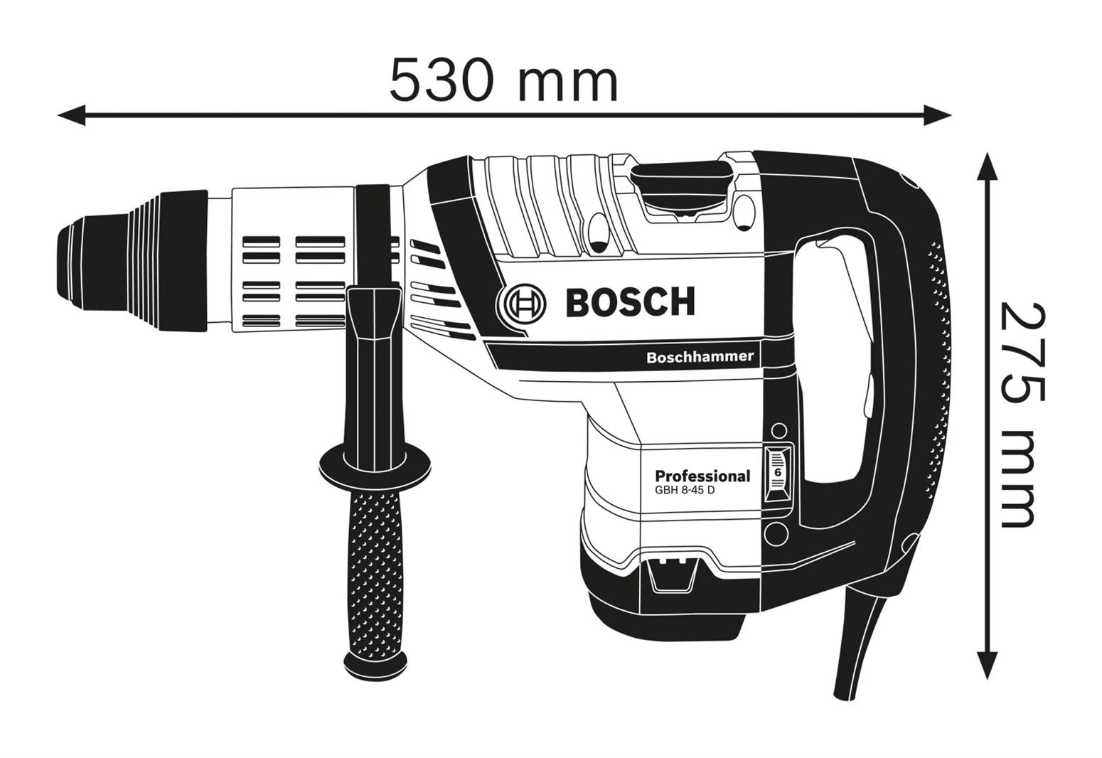 Młot udarowo-obrotowy Bosch GBH 8-45 D - obrazek 3