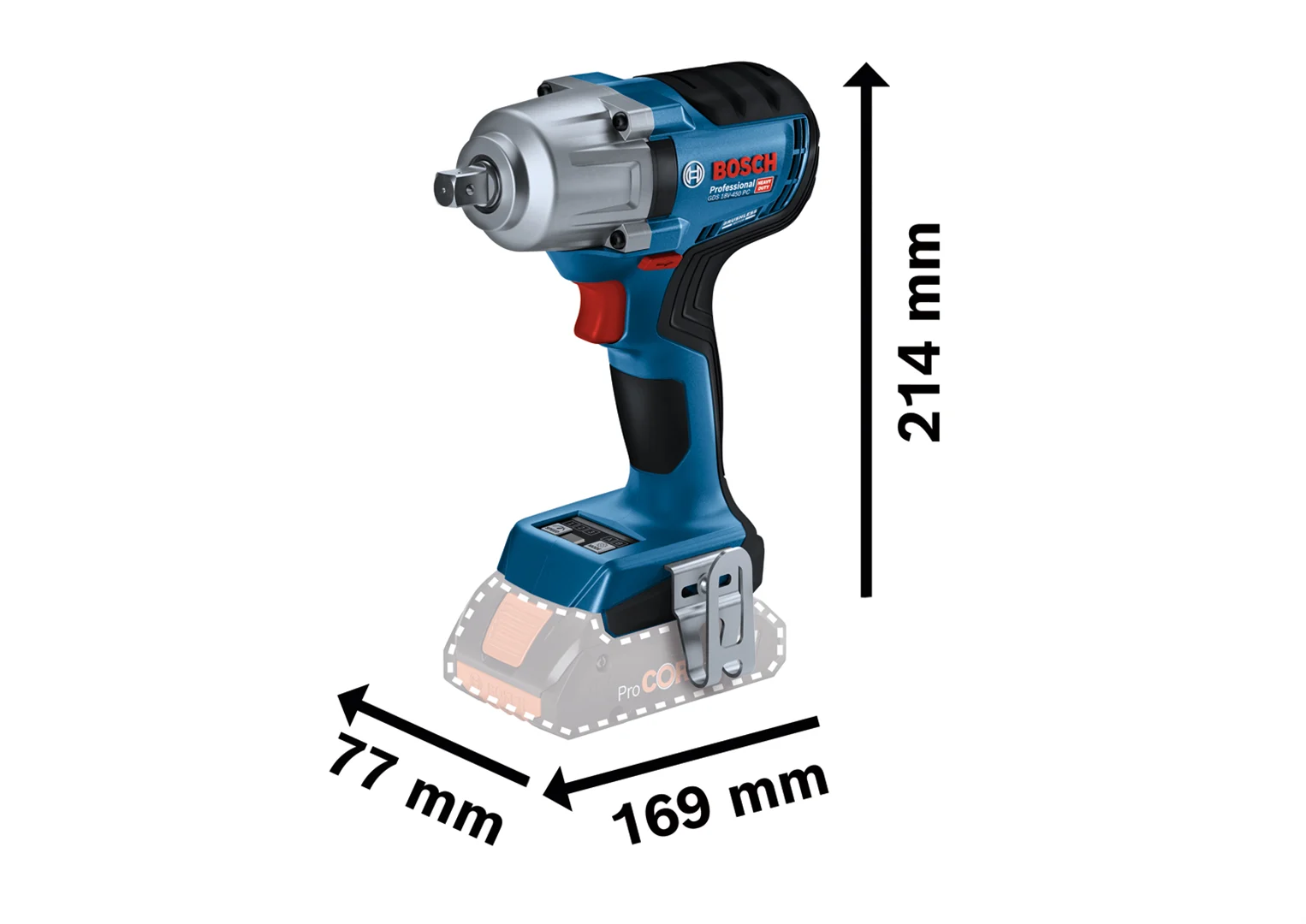 Klucz udarowy Bosch GDS 18V-450 PC - obrazek 2