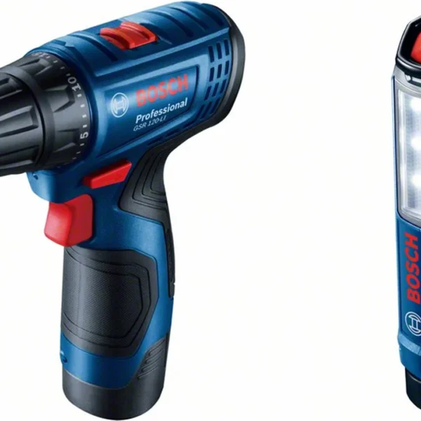 Wiertarko-wkrętarka z latarką Bosch GSR 120-LI + GLI