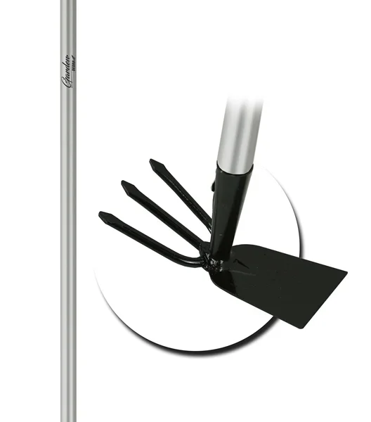 Motyka prosta z widełkami, trzonek metalowy, dł.114cm Dedra 80B071