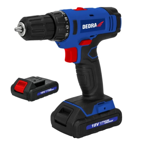 Wiertarko-wkrętarka 18V, 2X1, 5Ah Li-ion, walizka Dedra DED7880B