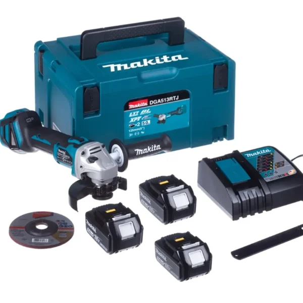 Szlifierka kątowa Makita DGA513RT3J 3x5.0Ah MAKPAC 3