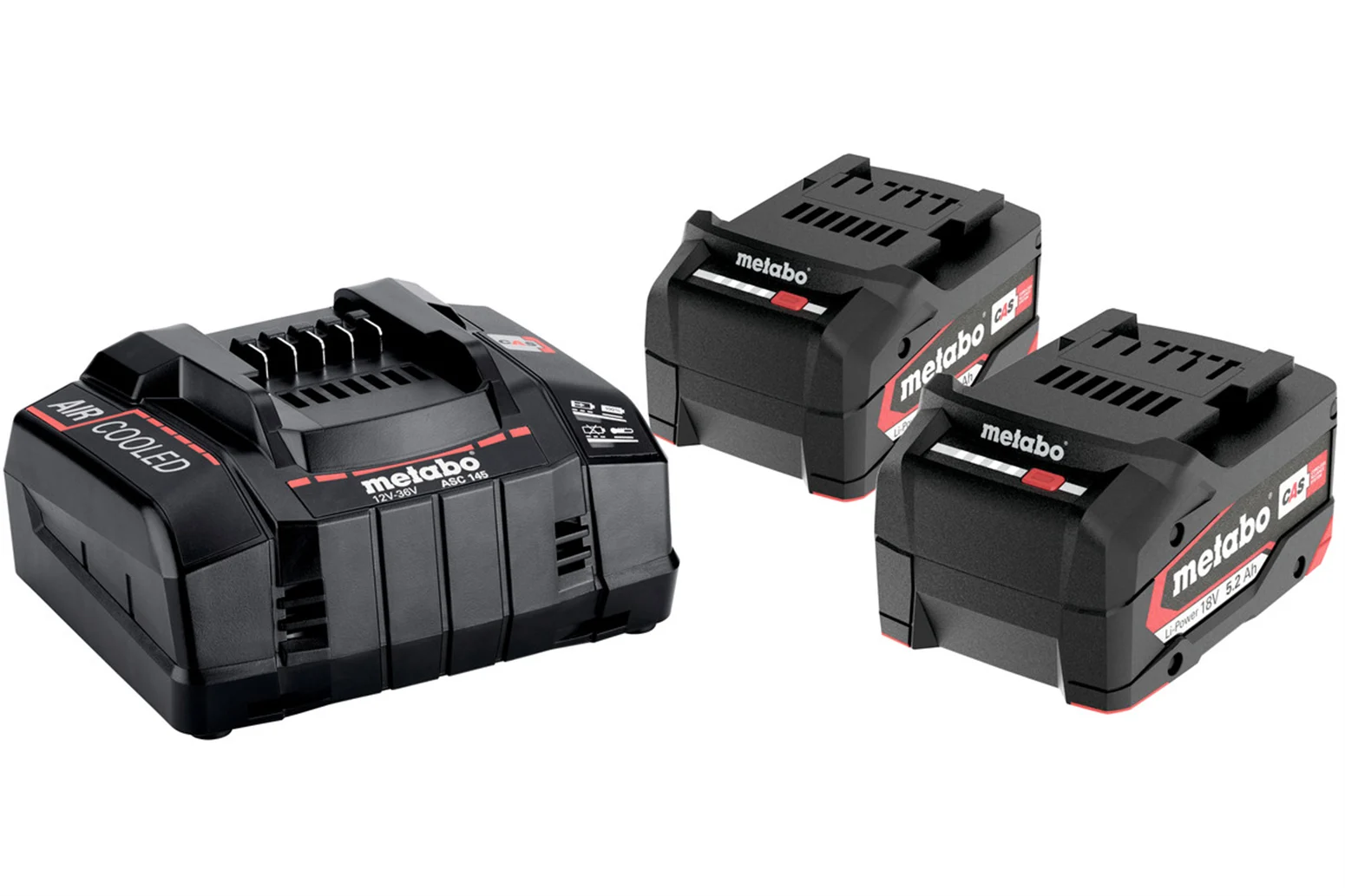 Zestaw 2 akumulatorów 18V Li-Power 5.2Ah z ładowarką ASC 30-36V Metabo 685051000