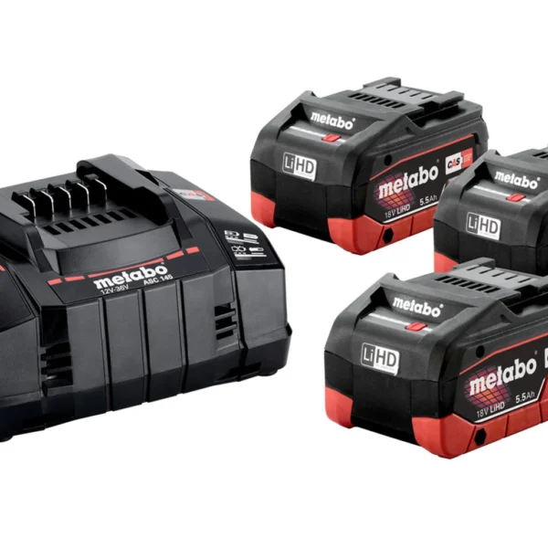 Zestaw 3 akumulatorów 18V LiHD 5.5Ah i ładowarki ASC 30-36V Metabo 685074000