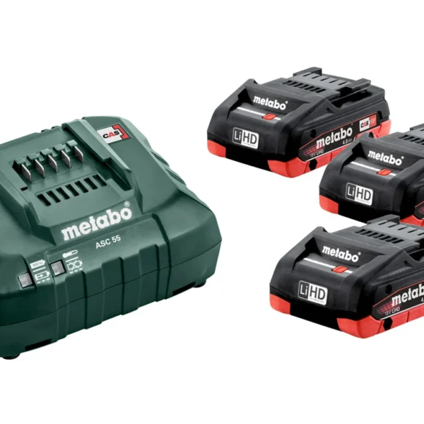 Zestaw 3 akumulatorów 18V LiHD 4.0Ah z ładowarką ASC 30-36V Metabo 685132000