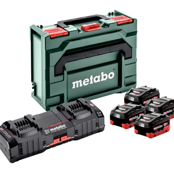 Zestaw 4 akumulatorów 18V LiHD 8.0Ah i 2 ładowarek ASC Ultra w MetaLoc Metabo 685135000