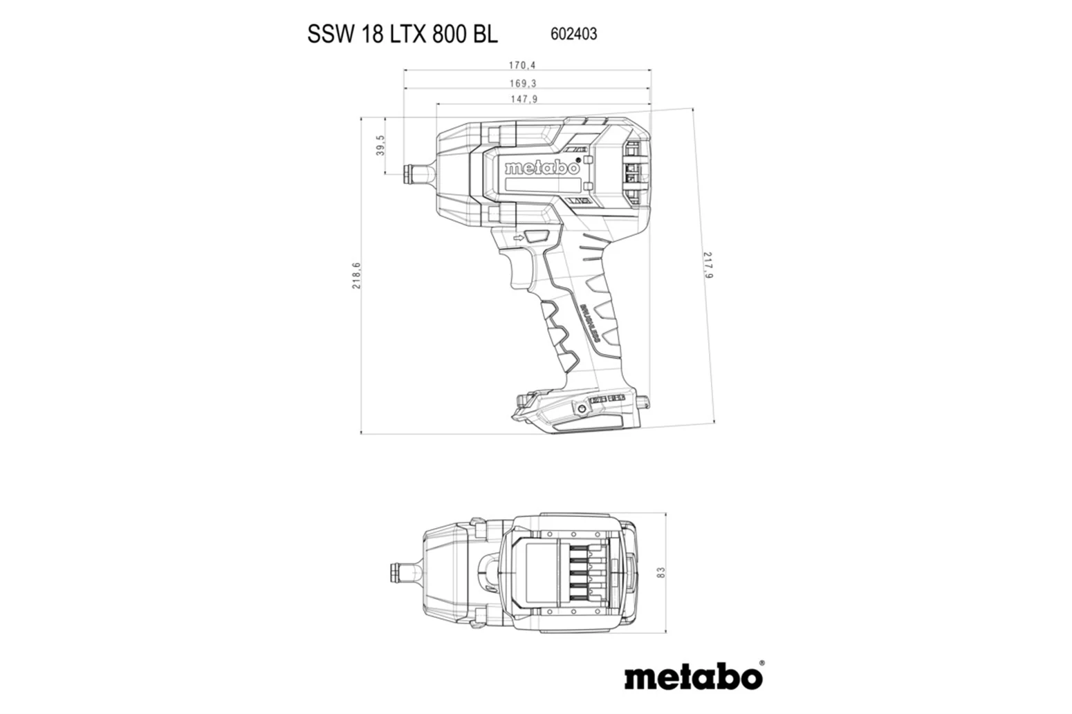 Zakrętarka udarowa Metabo CAS SSW 18 LTX 800 BL - obrazek 6