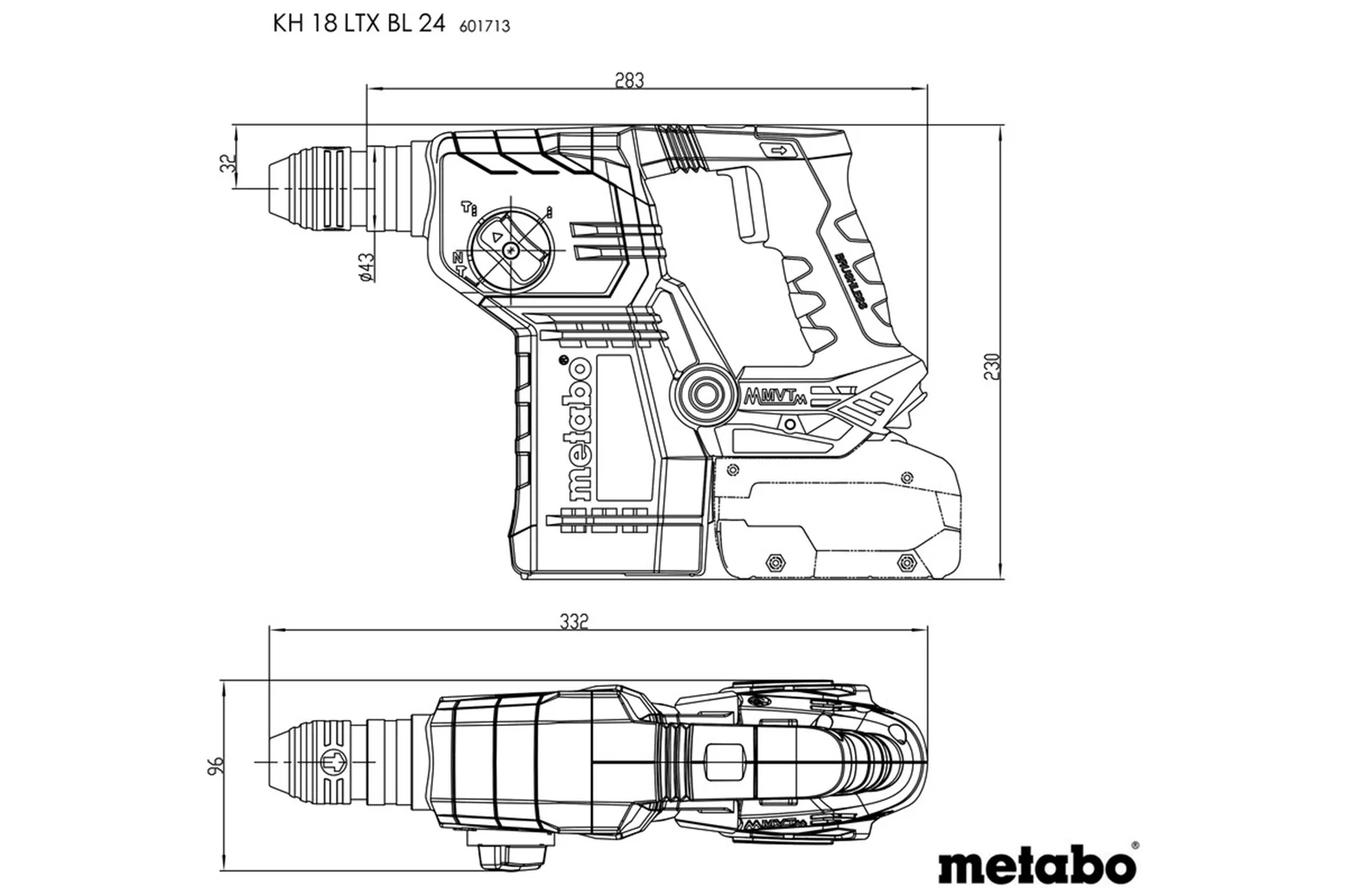 Kombimłotek SDS-Plus Metabo KH 18 LTX BL 24 - obrazek 4
