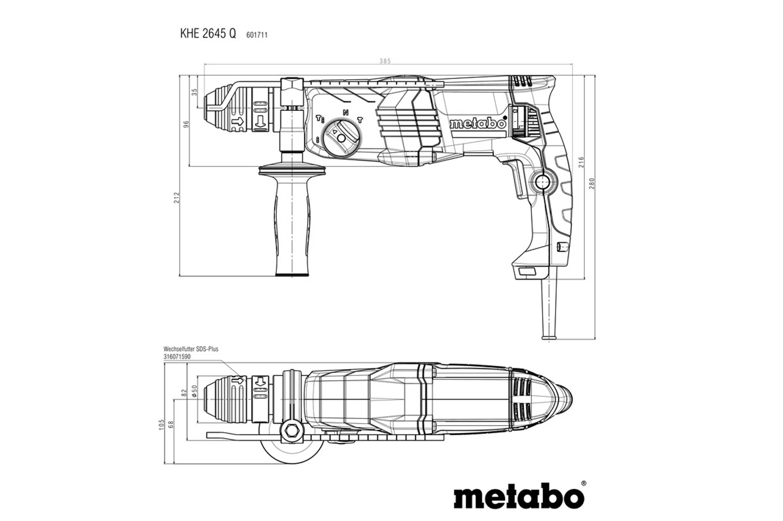 Młotowiertarka Metabo KHE 2645 Q - obrazek 4