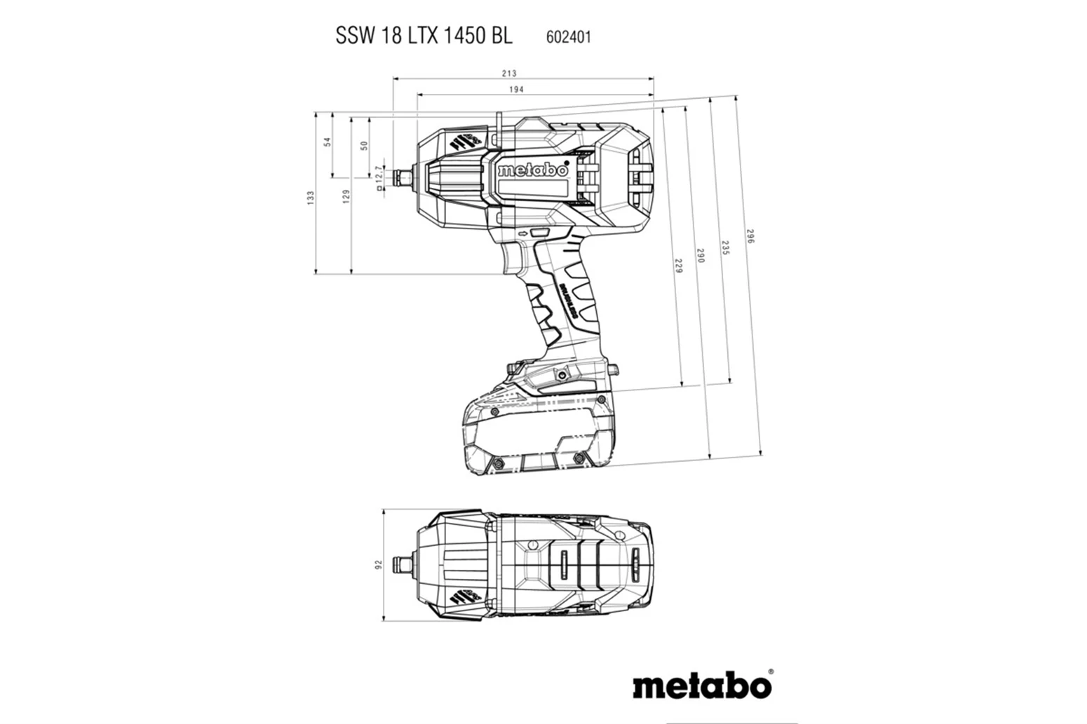 Klucz udarowy Metabo SSW 18 LTX 1450 BL 2x5.5Ah - obrazek 3