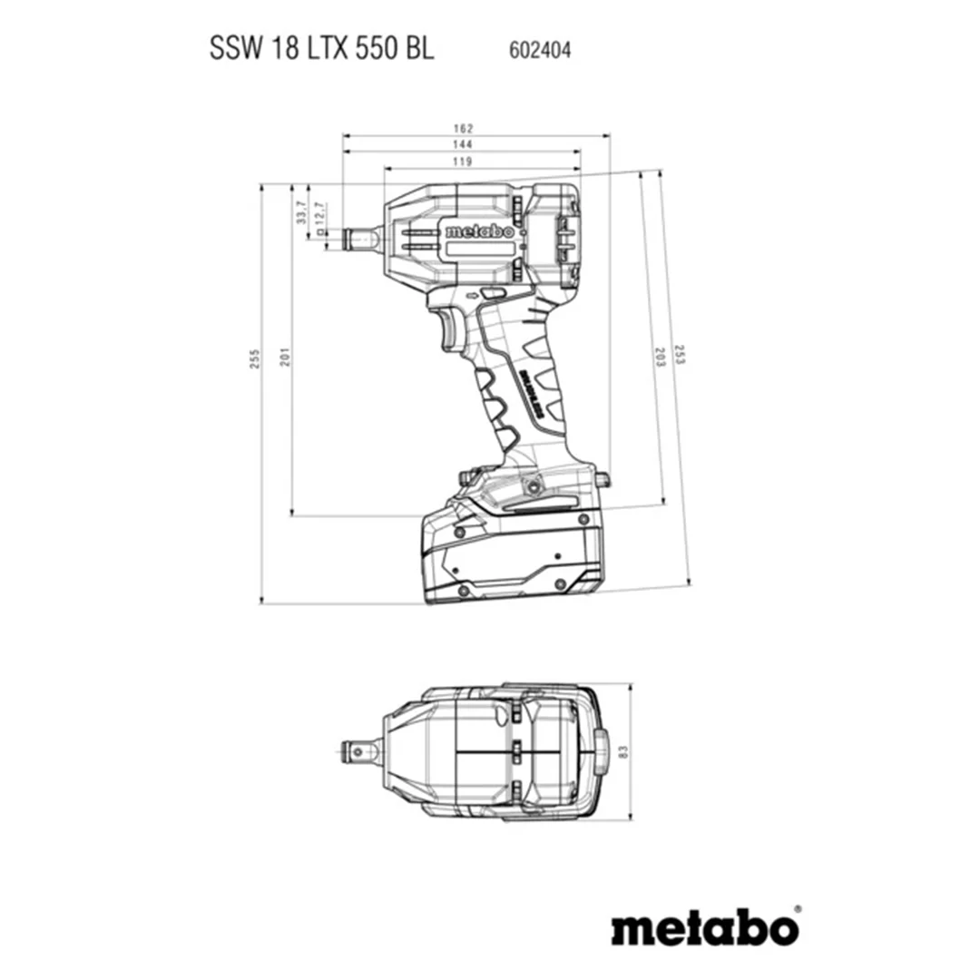Klucz udarowy Metabo SSW 18 LTX 550 BL metaBOX 145 - obrazek 3