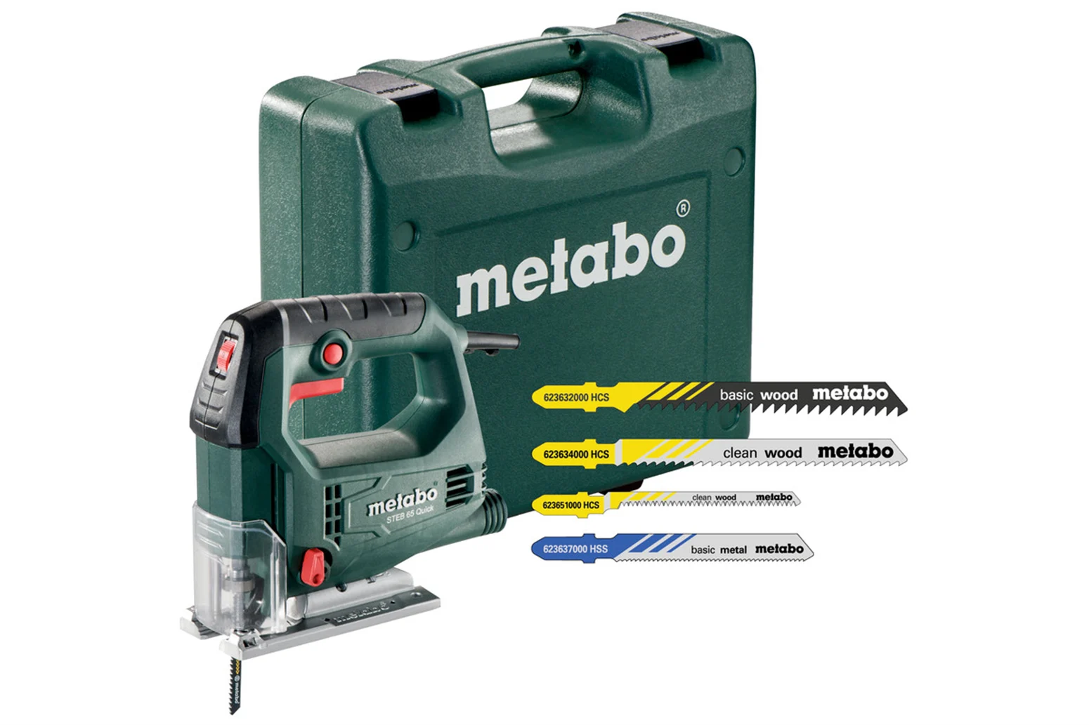 Wyrzynarka z zestawem 20 brzeszczotów Metabo STEB 65 Quick Set