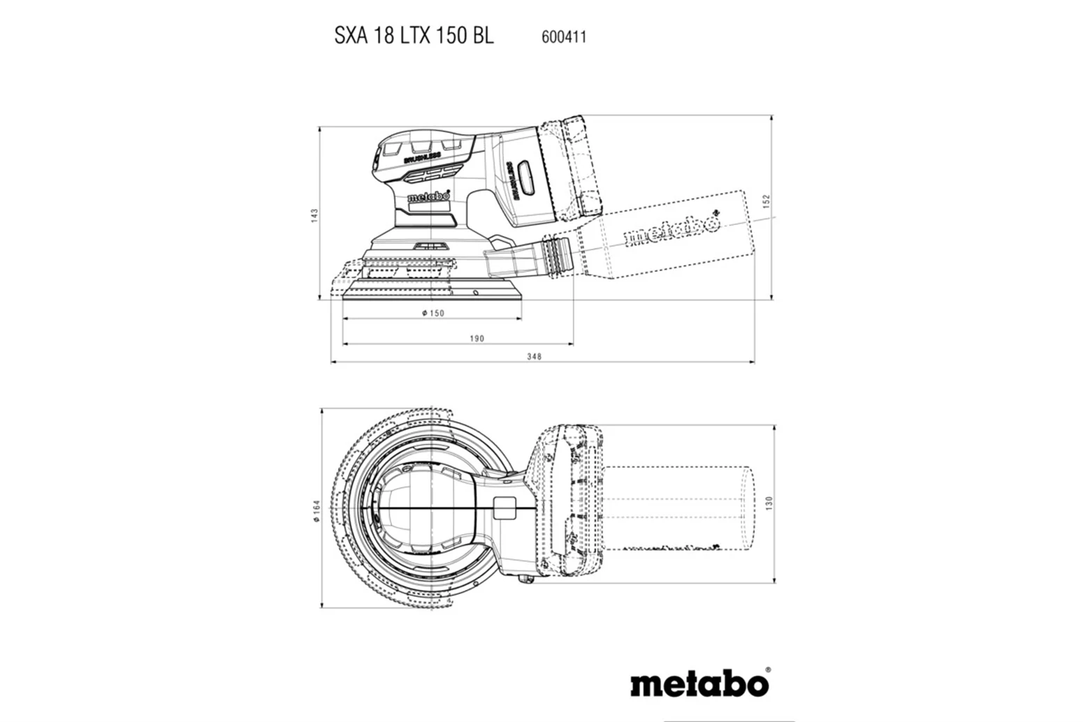 Szlifierka mimośrodowa Metabo SXA 18 LTX 150 BL - obrazek 6