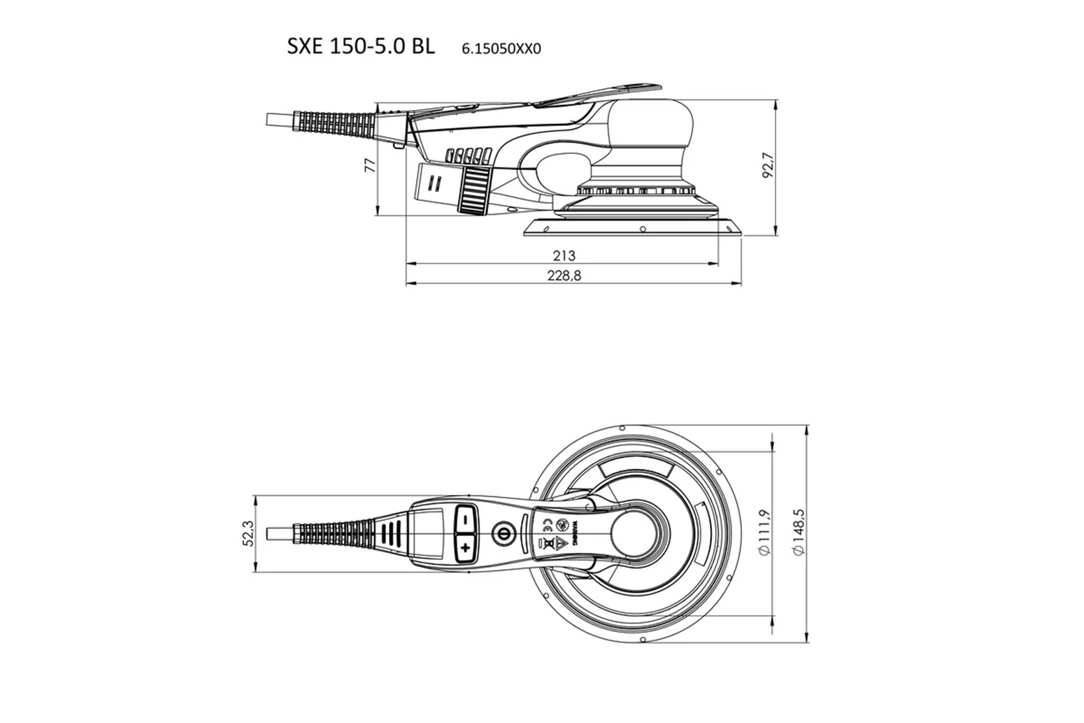 Szlifierka mimośrodowa Metabo SXE 150-5.0 BL - obrazek 4