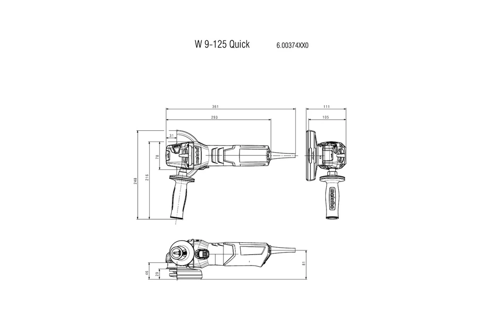 Szlifierka kątowa Metabo W 9-125 Quick - obrazek 4