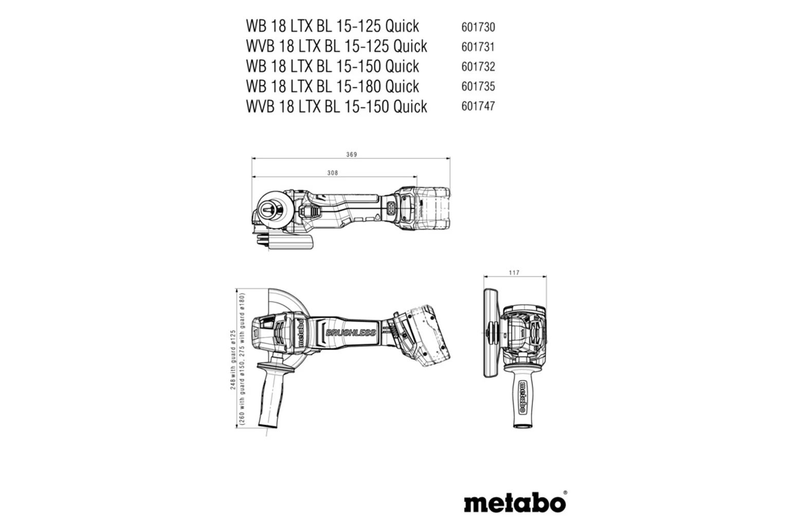 Akumulatorowa szlifierka kątowa Metabo WB 18 LTX BL 15-125 Quick - obrazek 5