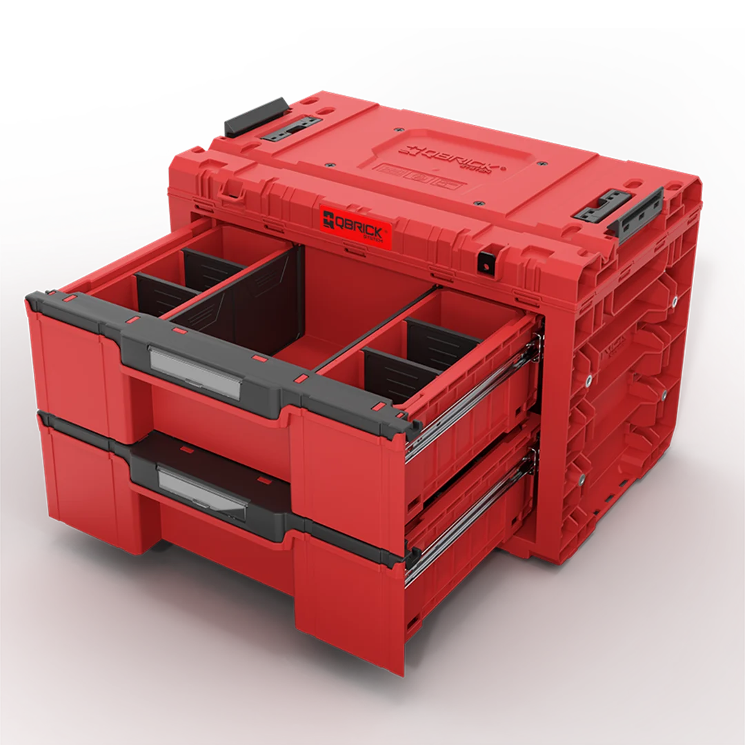 Skrzynka z szufladami Qbrick System PRIME DRAWER 2 TOOLBOX EXPERT RED Ultra HD Custom - obrazek 2