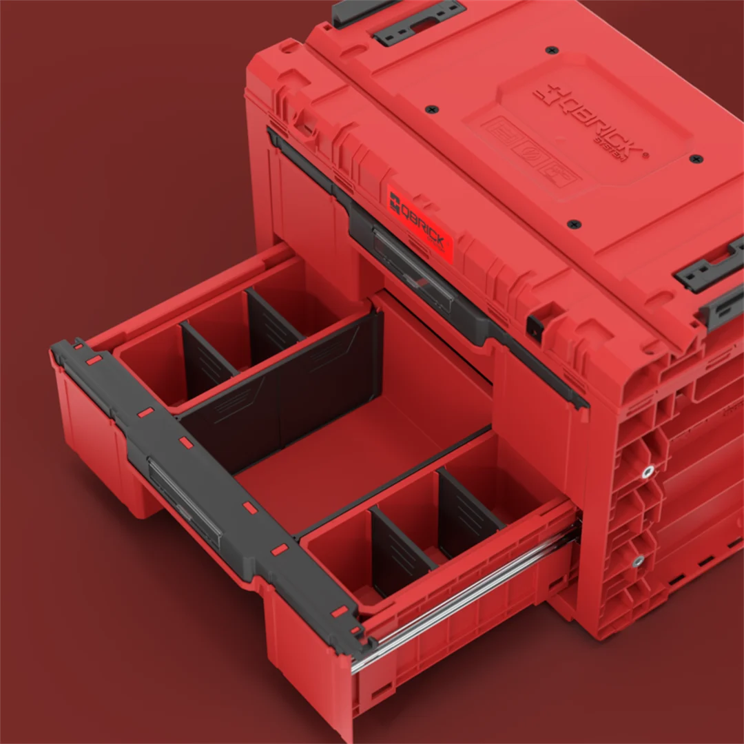 Skrzynka z szufladami Qbrick System PRIME DRAWER 2 TOOLBOX EXPERT RED Ultra HD Custom - obrazek 3