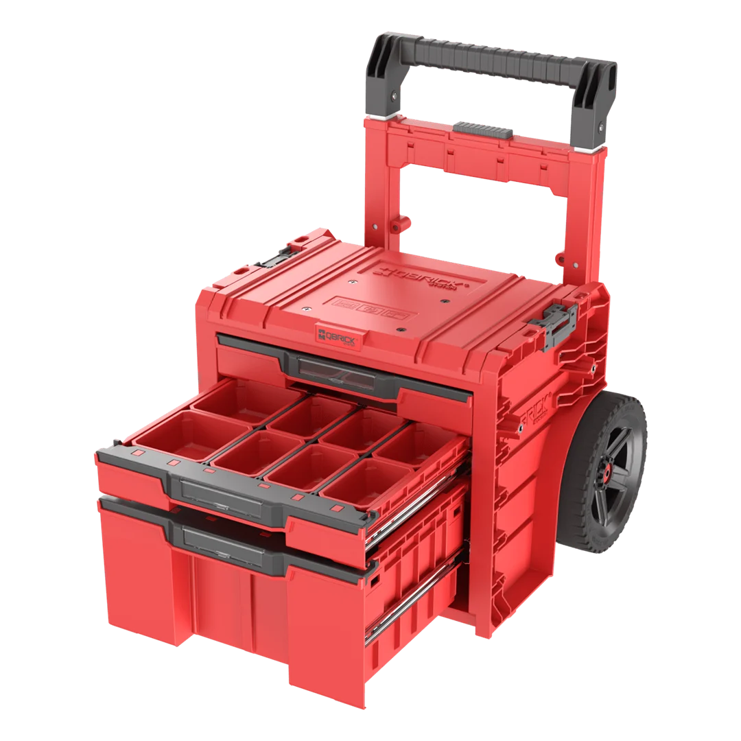 Skrzynia z szufladami Qbrick System PRO CART 2.0 PLUS DRAWER 3 RED Ultra HD Custom - obrazek 3