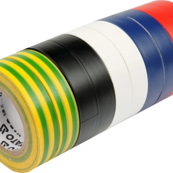 Zestaw taśm elektroizolacyjnych 19 mm x 20 m mix 10 sztuk Yato YT-8173