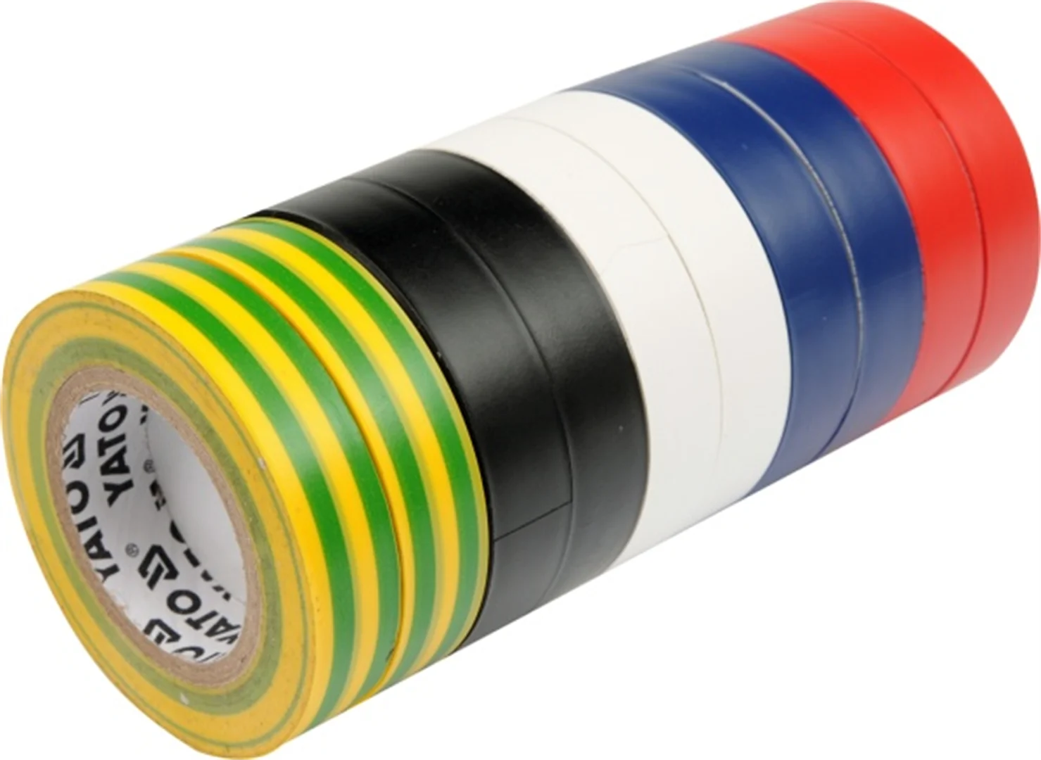 Zestaw taśm elektroizolacyjnych 19 mm x 20 m mix 10 sztuk Yato YT-8173